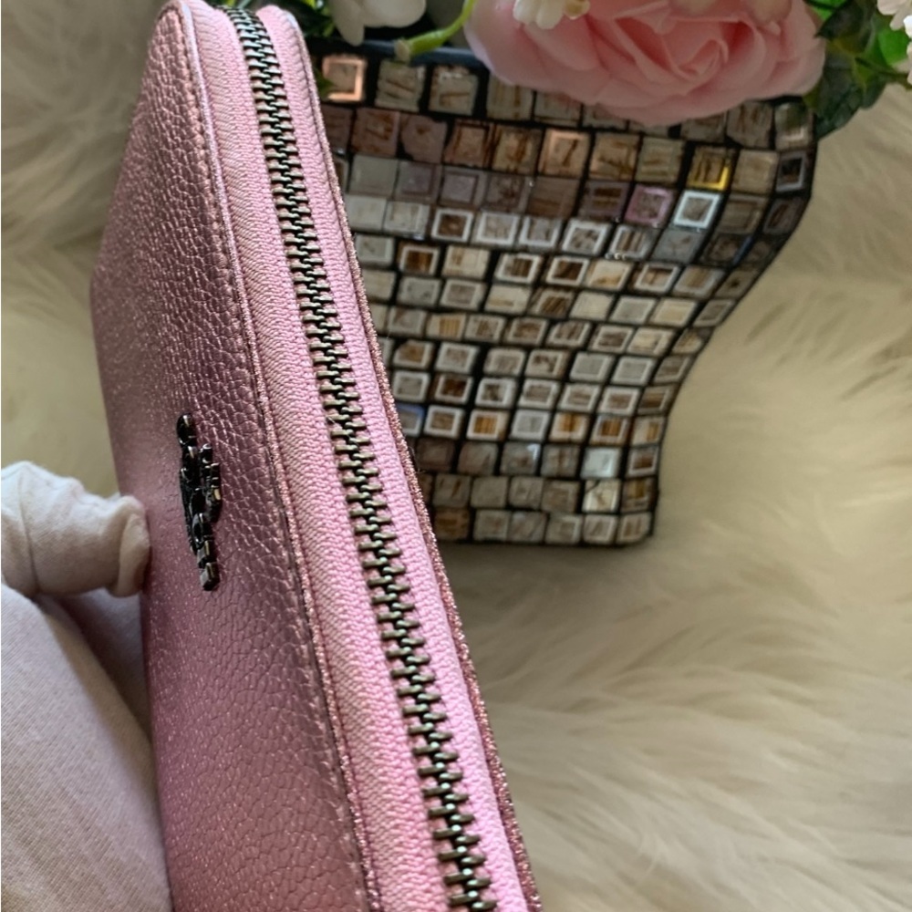 Coach Metallic Pink Leather Wallet - Picture 4 of 5